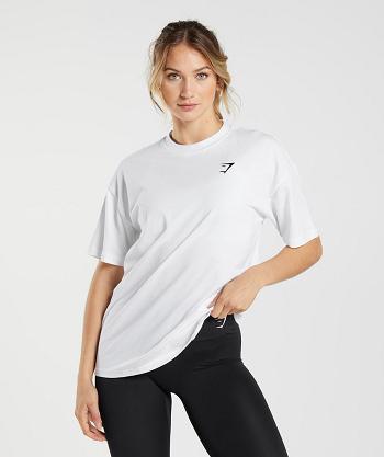 Gymshark Training Oversized Ženske T Shirts Bijele | HR 3277MQZ